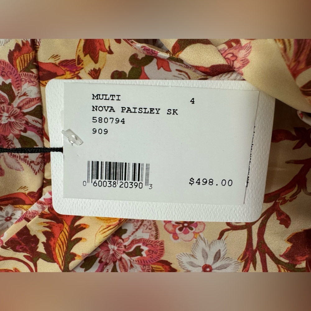 $498 NEW AMUR Nova Paisley Silk Wrap Maxi Skirt Size 4 - Picture 7 of 7